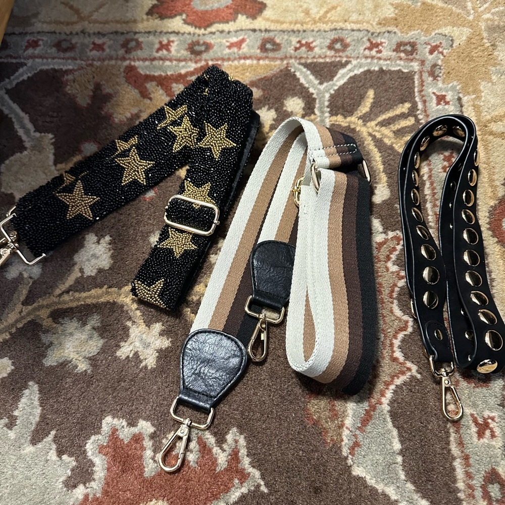 Stylish Bag Straps Set with Star and Stripe Designs